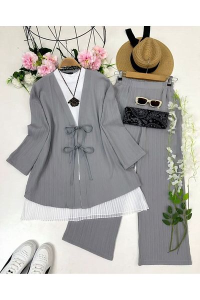 modasindoma Women's Linen Lace-Up Double Set
