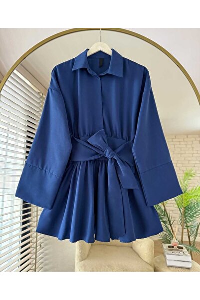 by nursel çiçek Cămașă cu detaliu de curea în talie