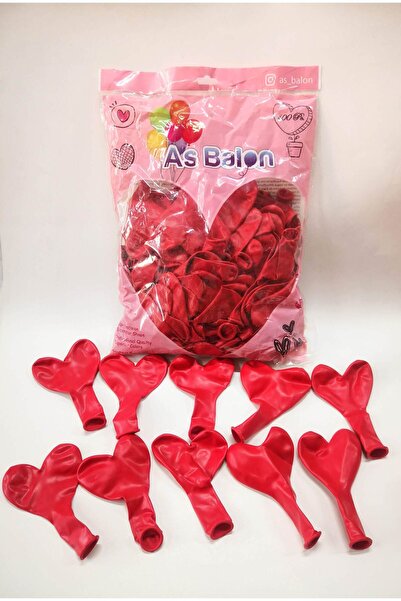 as balon Kırmızı Kalpli Balon Doğum Günü Parti Özel Kutlamalar (10 Adet Kırmı...