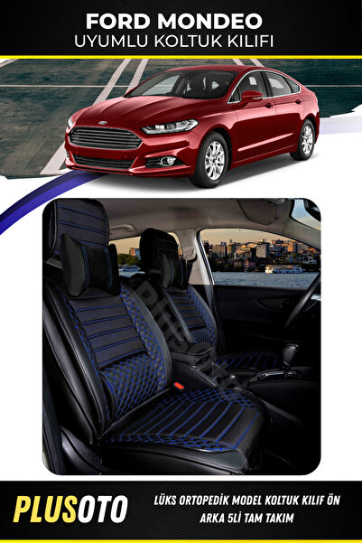 PlusOto مجموعة أغطية مقاعد السيارة المتوافقة مع سلسلة Ford Mondeo Plus Lux با...