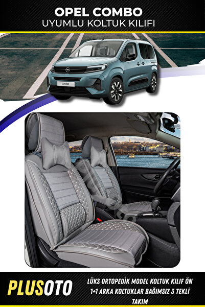 PlusOto مجموعة أغطية مقاعد السيارة الخلفية المتوافقة مع Opel Combo 3 Single P...