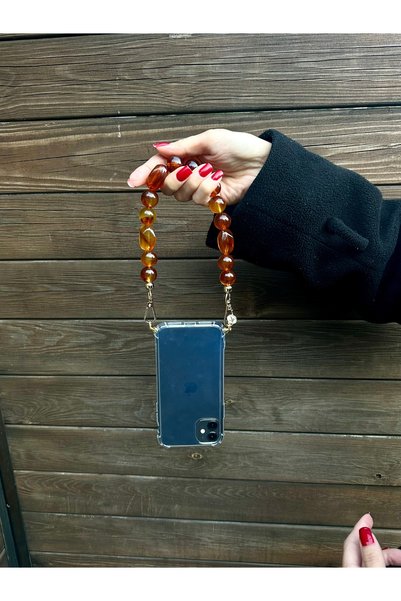 Cherry Carter حزام بتفاصيل حجرية متوافق مع هاتف iPhone 15 Pro وحافظة شفافة - تصميم حافظة هاتف وحزام