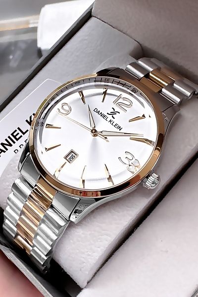 Daniel Klein Premium Father's Day Men's Wristwatch Waterproof Two Colors Steel Band Gift Bracelet Dker2058C1