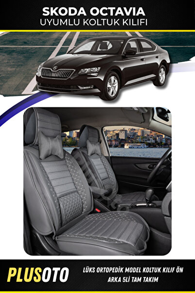PlusOto مجموعة أغطية مقاعد السيارة المدخنة المتوافقة مع سلسلة سكودا أوكتافيا ...