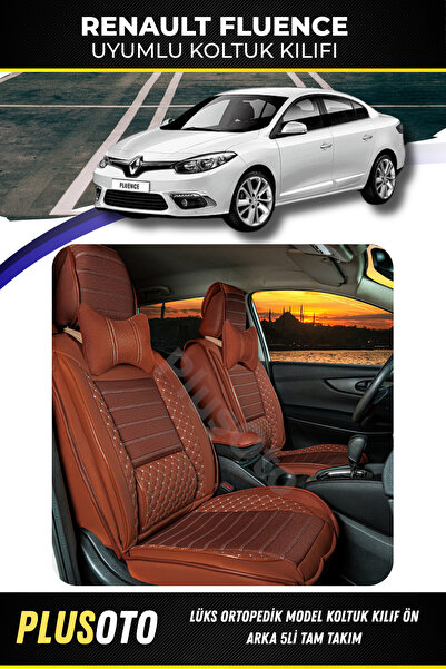 PlusOto مجموعة أغطية مقاعد السيارة المتوافقة مع سلسلة RENAULT Fluence Plus Lu...