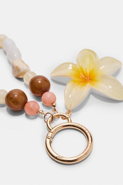 Stradivarius Flower charm keyring