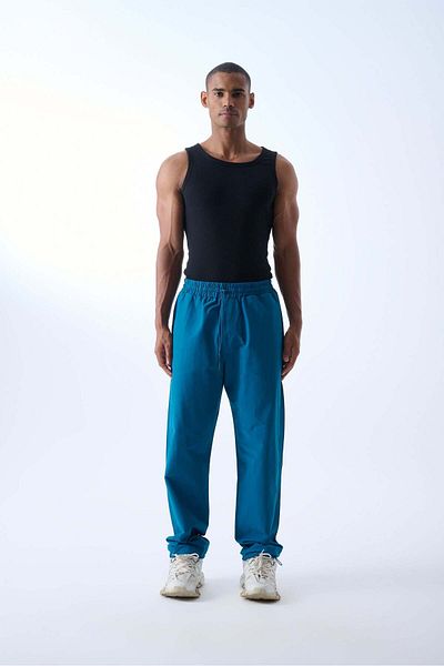 jaceyjace Parachute Fabric Jogger Pants - Petrol Blue
