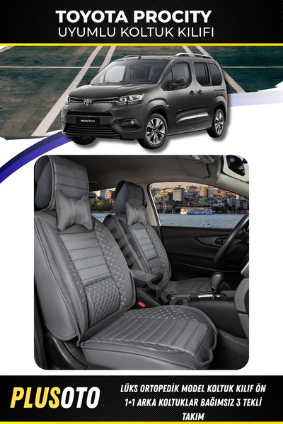 PlusOto Toyota Procity Compatible Rear 3 Single Plus Lux Series Smoked Car Se...