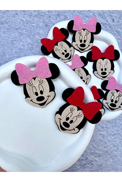 Toka Sepetim Minnie Mouse Saçsız Bebek Tokası 2 Adet Bebek Çıtçıt