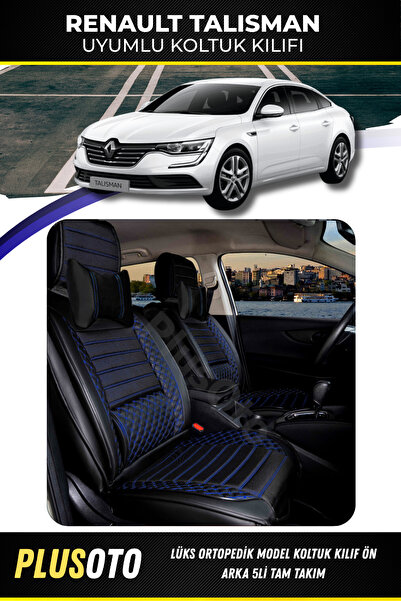 PlusOto مجموعة أغطية مقاعد السيارة المتوافقة مع Renault Talisman Plus Lux Ser...