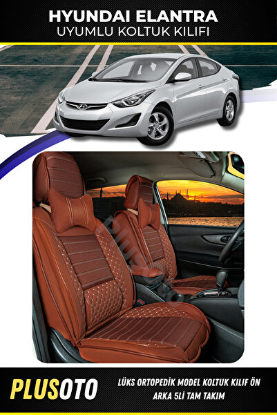 PlusOto مجموعة أغطية مقاعد السيارة المتوافقة مع Hyundai Elantra Plus Lux Seri...