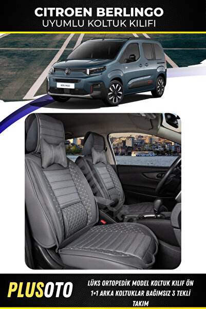 PlusOto مجموعة أغطية مقاعد السيارة المدخنة المتوافقة مع Citroen Berlingo الخل...