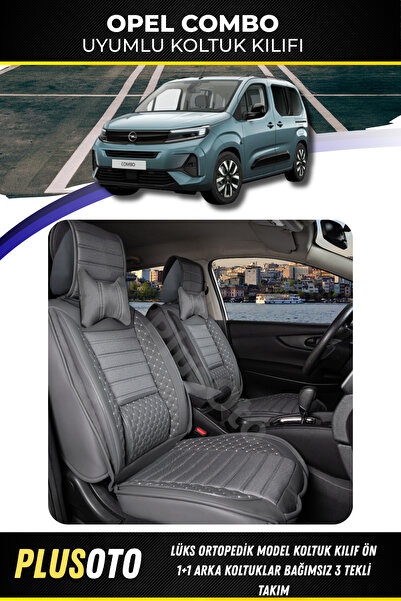 PlusOto مجموعة أغطية مقاعد السيارة المدخنة المتوافقة مع Opel Combo الخلفية 3 ...