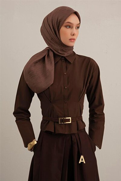 Armine Šal od liocela 3-11 smeđi Sa deznom 47353