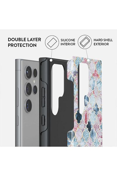 BURGA Phone Case Samsung Galaxy S24 ultra Hybrid 2 Layer Hard Shell Silicone Protective, Scratch Resistant
