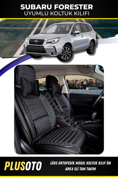 PlusOto مجموعة غطاء مقعد السيارة المتوافقة مع سلسلة سوبارو فورستر بلس لوكس با...