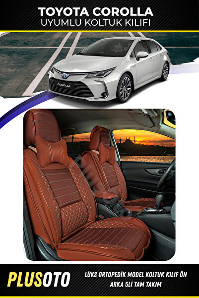 PlusOto مجموعة أغطية مقاعد السيارة المتوافقة مع تويوتا كورولا بلس لوكس سلسلة ...