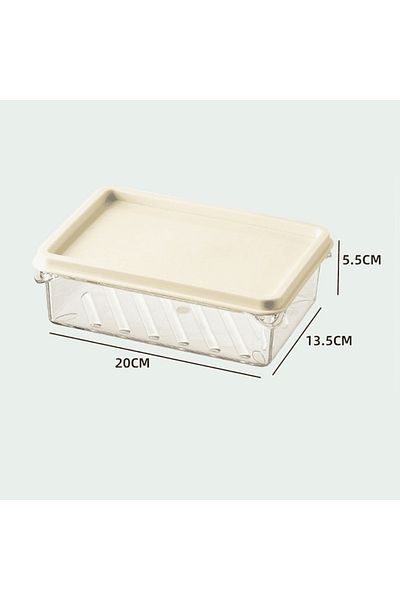 Köken Koken Set 2 storage boxes, plastic casserole with lid, transparent, 20x13.5x5.5 cm