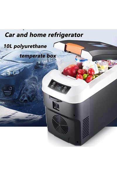 Saharaz 10 L Car Freezer Mini Fridge,12V 220V Freezer Cooler Heater,for Camping Outdoor,Black