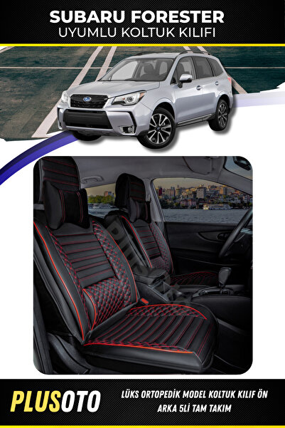PlusOto مجموعة غطاء مقعد السيارة المتوافقة مع سلسلة سوبارو فورستر بلس لوكس با...