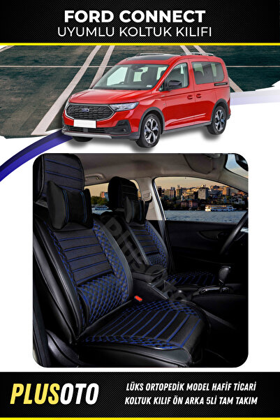 PlusOto مجموعة أغطية مقاعد السيارة المتوافقة مع Ford Connect Plus Lux Series ...
