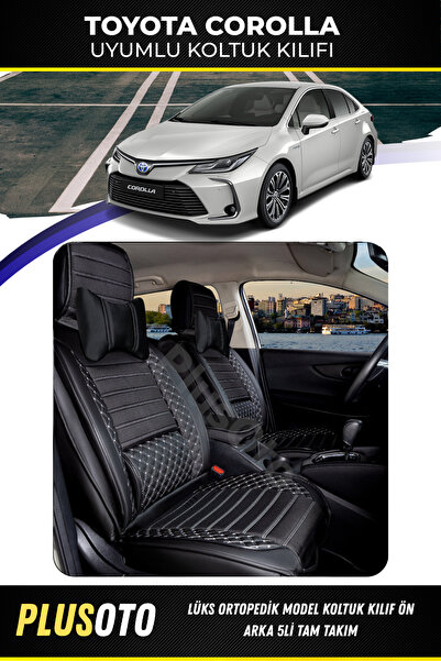 PlusOto مجموعة أغطية مقاعد السيارة المتوافقة مع سلسلة Toyota Corolla Plus Lux...