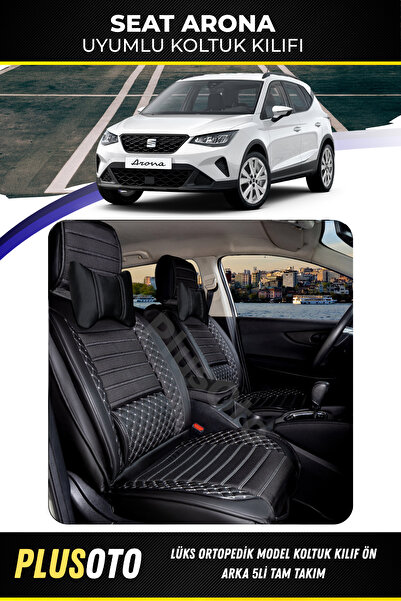 PlusOto مجموعة غطاء مقعد السيارة المتوافقة مع سلسلة Seat Arona Plus Lux باللو...