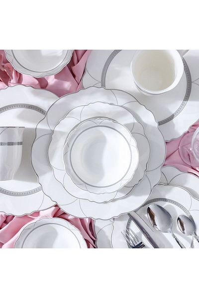 Danube Home Youthful Bite Ellipse 16-Piece New Bone China Dinner Set Serves-4