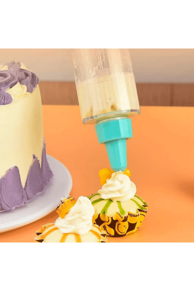 Köken Koken Cake Decorating Set, Syringe 16.5x6.7 cm, 8 Nozzles 1.9 cm, Green