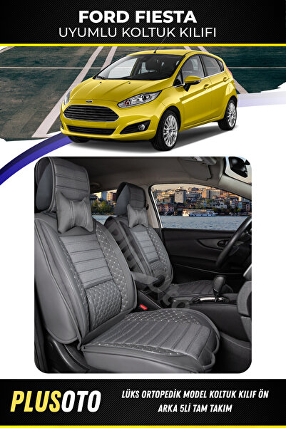 PlusOto مجموعة أغطية مقاعد السيارة المدخنة المتوافقة مع سلسلة Ford Fiesta Plu...