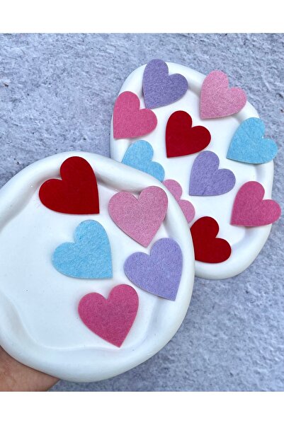 Toka Sepetim Kalpli Keçe Saçsız Bebek Tokası 5 Adet Bebek Çıtçıtı