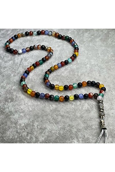 MEVLANA BAZAAR سبحة من حجر العقيق الطبيعي 99 50 سم