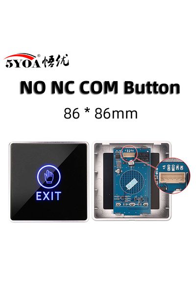 Choice S-button02 Door Exit Push Button Release Switch Opener No Com Nc Led Light For Door Access Control S