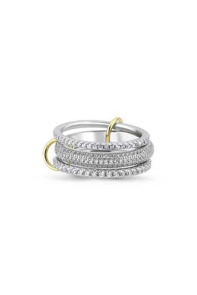 CHARMLUCKY Steel Stone 3-Piece Ring