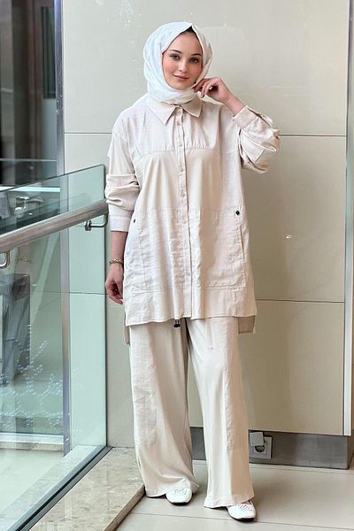 Ceremony Dubai Garnished Bamboo Shirt Set