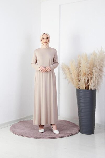 AbiyeSultan Kadın Düz Elbise - Zerde Uzun Kollu Içlik - Abaya Içi Elbise - Uzun Kollu Içlik - Düz Elbise