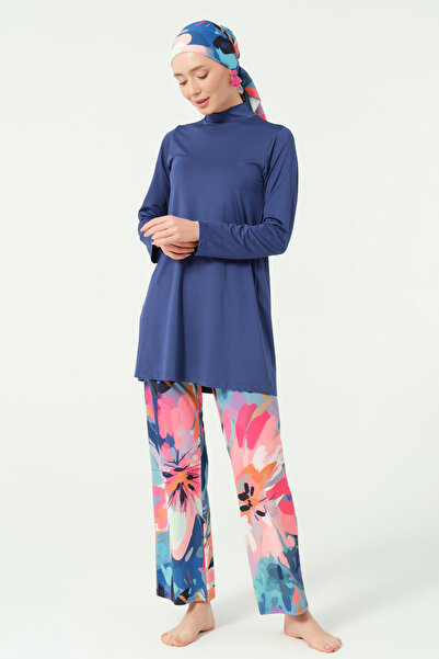 ALFASA Μαγιό με μοτίβο Magnolia Full Hijab Indigo - 25629-25