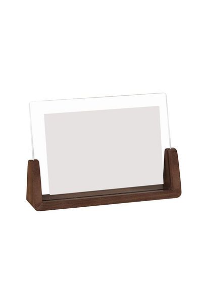 Choice 12.7x17.8cm-4 Walnut/Beech Creative Photo Frame Acrylic U Shape Transparent Frame Desktop Wood Weddi