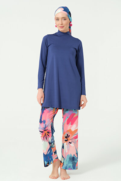 ALFASA Μαγιό με μοτίβο Magnolia Full Hijab Indigo - 25629-25