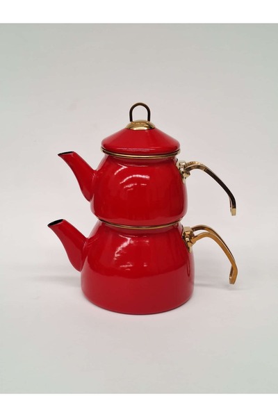 GİZEM EMAYE ÇAYDANLIK TAKIMI KIRMIZI