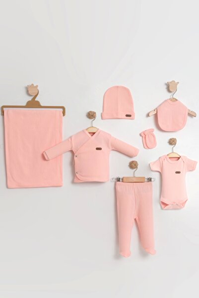 LOGO AKSESUAR Girl Boy Baby Cotton Newborn Natural 7 Piece Hospital Release B...