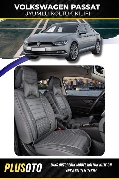 PlusOto مجموعة أغطية مقاعد السيارة المدخنة المتوافقة مع سلسلة فولكس فاجن باسا...