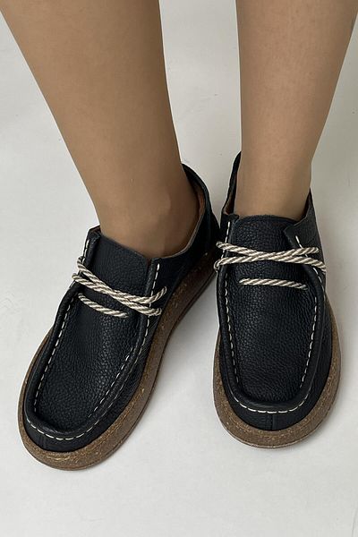 Majensia Lace-up Genuine Leather Shoes