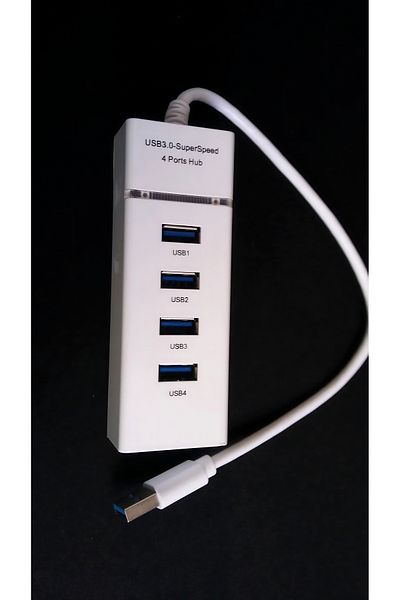Others USB 3.0 4-Port Portable Hub with 30cm USB 3.0 Cable with Super Speed 5 Gbps (White)