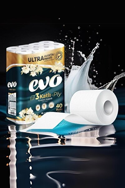Evo Ultra Avantaj Paketi 3 Katlı Tuvalet Kağıdı 40'lı x 3 Paket (Toplam 120 Rulo)