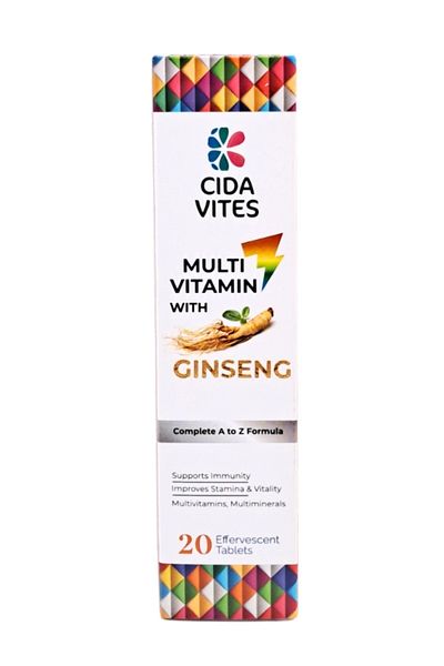 Cida Vites Multivitamin With Ginseng Effervescent Tablets 20"S