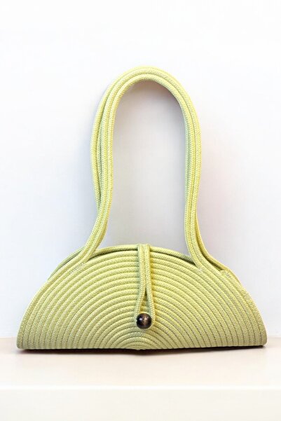 MaVaux Τσάντα ώμου Mia Natural Wood Beaded Straw Look