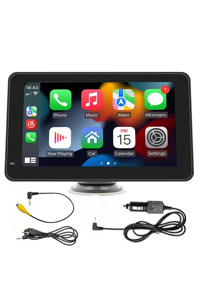 HASEPE Car Navigation, 7 Inch Display, Apple Carplay Wireless, Android Auto Wireless, Mirrorlink
