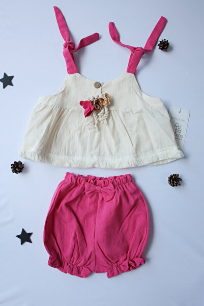 Pio Kids 100% Cotton Organic Krinkil Self-Stringed Brooch Shorts Elastic Long...