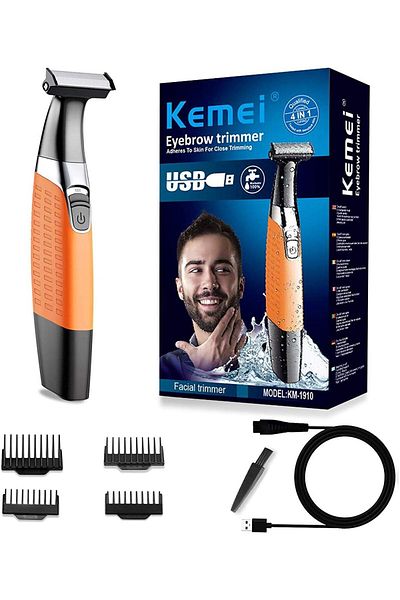 Kemei Electric Shaver 1910, Beard Trimmer Waterproof Shaver, Usb Rechargeable , Facial And Body Hair